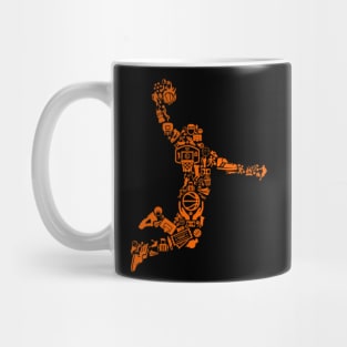 Basketball graphic collage Mug